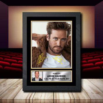 Armie Hammer Call Me By Your Name 2017 Signed Autographed Movie Star Poster Print Framed Merch Gift