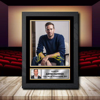 Armie Hammer Call Me By Your Name 2017 2 Signed Autographed Movie Star Poster Print Framed Merch Gift