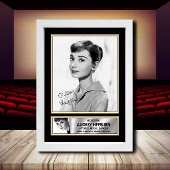 Audrey Hepburn 2 Signed Autographed Movie Star Poster Print Framed Merch Gift