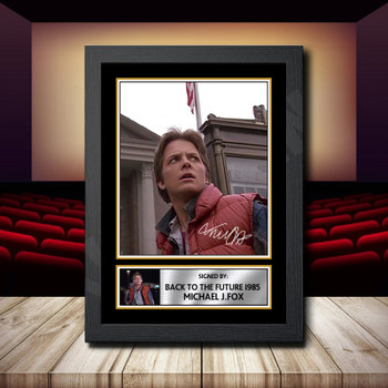 Back To The Future 1985 Michael J Signed Autographed Movie Star Poster Print Framed Merch Gift