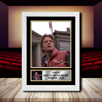 Back To The Future 1985 Michael J Signed Autographed Movie Star Poster Print Framed Merch Gift