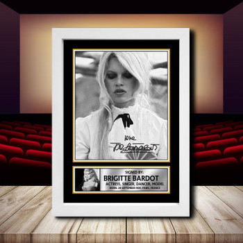 Brigitte Bardot Signed Autographed Movie Star Poster Print Framed Merch Gift