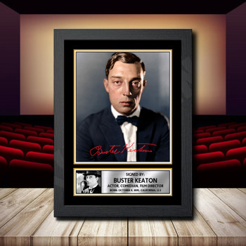 Buster Keaton Signed Autographed Movie Star Poster Print Framed Merch Gift