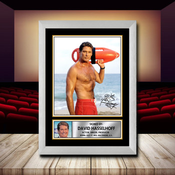 David Hasselhoff Signed Autographed Movie Star Poster Print Framed Merch Gift David Hasselhoff Signed Autographed Movie Star Poster Print Framed Merch Gift