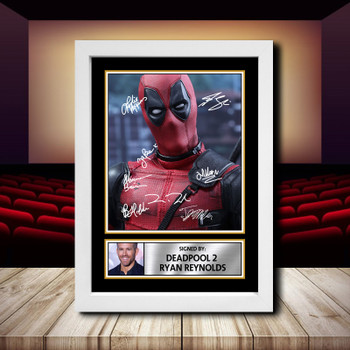 Deadpool 2 Ryan Reynolds 2 Signed Autographed Movie Star Poster Print Framed Merch Gift