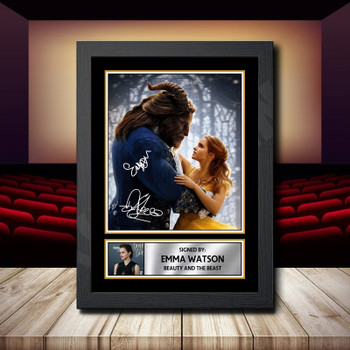 Emma Watson Beauty And The Beast 2 Signed Autographed Movie Star Poster Print Framed Merch Gift