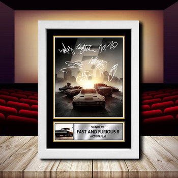 Fast And Furious 8 Signed Autographed Movie Star Poster Print Framed Merch Gift