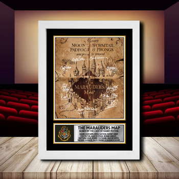 Harry Potter Map Signed Autographed Movie Star Poster Print Framed Merch Gift