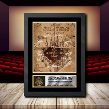 Harry Potter Map Signed Autographed Movie Star Poster Print Framed Merch Gift