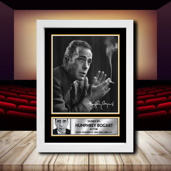 Humphrey Bogart Signed Autographed Movie Star Poster Print Framed Merch Gift