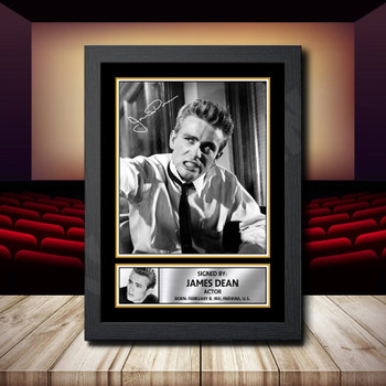 James Dean Signed Autographed Movie Star Poster Print Framed Merch Gift