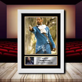 Jamie Foxx Django Unchained 2012 Signed Autographed Movie Star Poster Print Framed Merch Gift