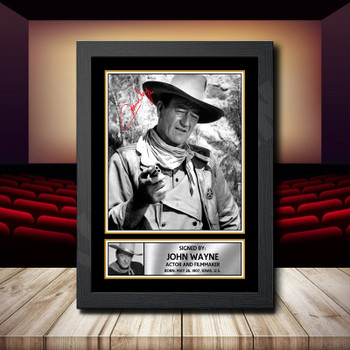 John Wayne Signed Autographed Movie Star Poster Print Framed Merch Gift John Wayne Signed Autographed Movie Star Poster Print Framed Merch Gift