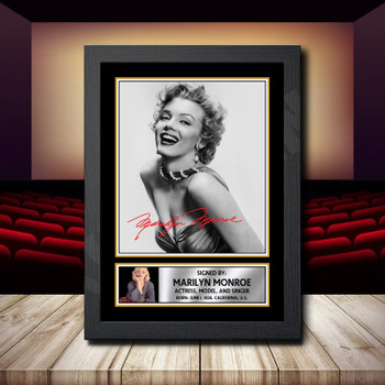 Marilyn Monroe Signed Autographed Movie Star Poster Print Framed Merch Gift