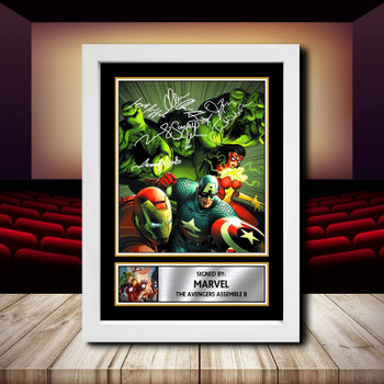 Marvel The Avengers Assemble 8 Signed Autographed Movie Star Poster Print Framed Merch Gift