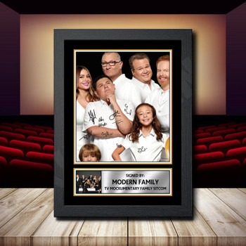 Modern Family Signed Autographed Movie Star Poster Print Framed Merch Gift