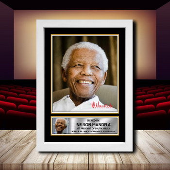 Nelson Mandela 2 Signed Autographed Movie Star Poster Print Framed Merch Gift