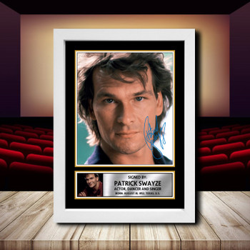 Patrick Swayze Signed Autographed Movie Star Poster Print Framed Merch Gift