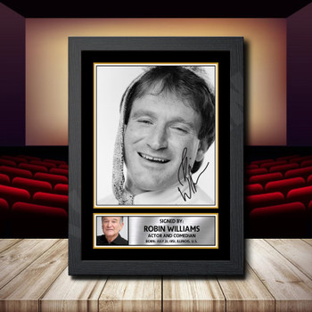 Robin Williams 2 Signed Autographed Movie Star Poster Print Framed Merch Gift Robin Williams 2 Signed Autographed Movie Star Poster Print Framed Merch Gift