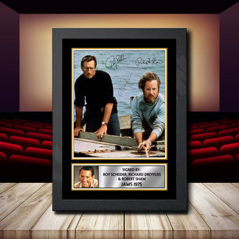 Roy Scheider Jaws 1975 Signed Autographed Movie Star Poster Print Framed Merch Gift