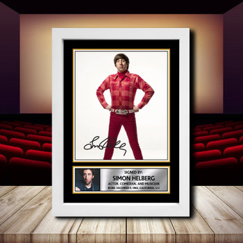 Simon Helberg Signed Autographed Movie Star Poster Print Framed Merch Gift Simon Helberg Signed Autographed Movie Star Poster Print Framed Merch Gift