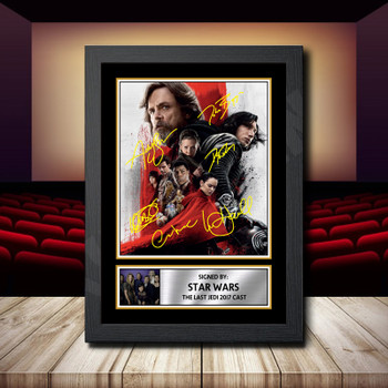 Star Wars The Last Jedi 2017 Cast Signed Autographed Movie Star Poster Print Framed Merch Gift
