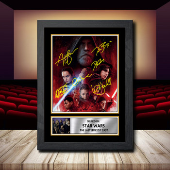Star Wars The Last Jedi 2017 Cast 2 Signed Autographed Movie Star Poster Print Framed Merch Gift