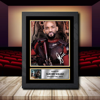 Suicide Squad Deadshot Will Smith Signed Autographed Movie Star Poster Print Framed Merch Gift