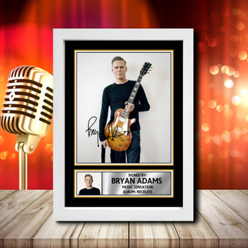 Bryan Adams Reckless 2 Signed Autographed Music Star Poster Print Framed Merch Gift
