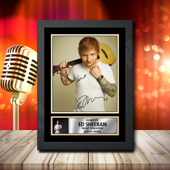 Ed Sheeran Divide 1 Signed Autographed Music Star Poster Print Framed Merch Gift