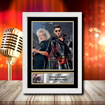 Adam Lambert  Brian May 1 Signed Autographed Music Star Print