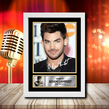Adam Lambert Sj1 Signed Autographed Music Star Print