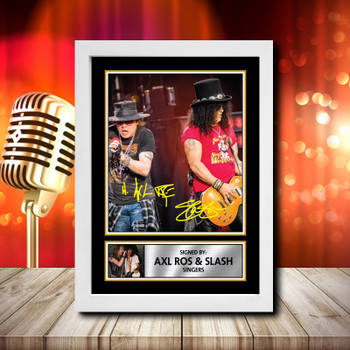 Axl Rose  Slash 2 - Signed Autographed Music Star Print