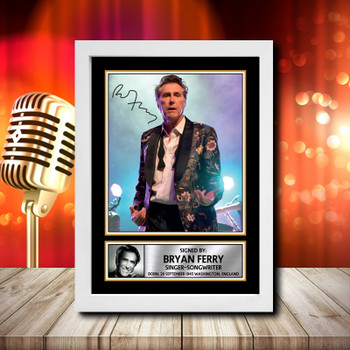 Bryan Ferry Signed Autographed Music Star Print