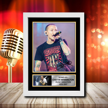 Chester Bennington Signed Autographed Music Star Print