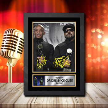 Dr Dre  Ice Cube Signed Autographed Music Star Print