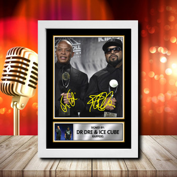 Dr Dre  Ice Cube Signed Autographed Music Star Print
