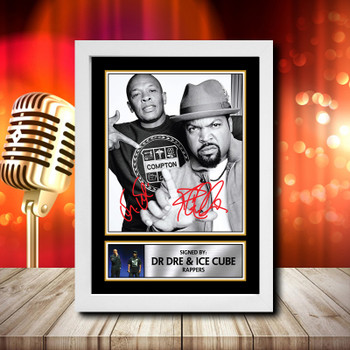 Dr Dre  Ice Cube 2 Signed Autographed Music Star Print