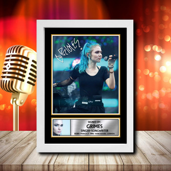 Grimes 1 - Signed Autographed Music Star Print
