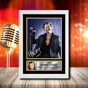 Harry Stlyes 3 Signed Autographed Music Star Print