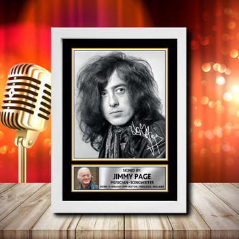 Jimmy Page 1 Signed Autographed Music Star Print