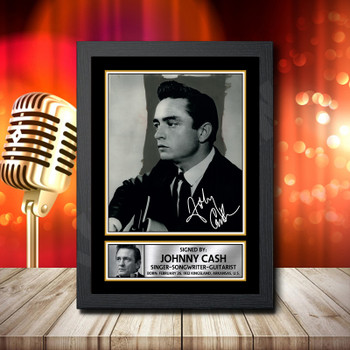 Johnny Cash 1 Signed Autographed Music Star Print