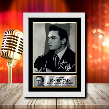Johnny Cash 1 Signed Autographed Music Star Print