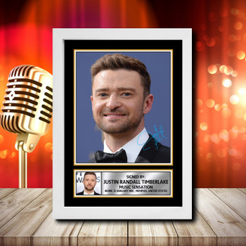 Justin Timberlake 2 Signed Autographed Music Star Print