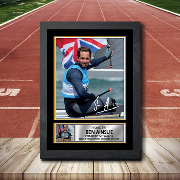 Ben Ainslie 2 Signed Autographed Athletics Star Poster Print Framed Merch Gift