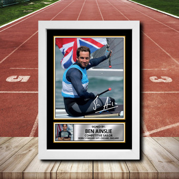 Ben Ainslie 2 Signed Autographed Athletics Star Poster Print Framed Merch Gift