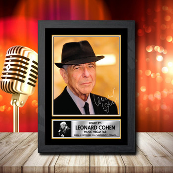 Leonard Cohen Signed Autographed Music Star Print
