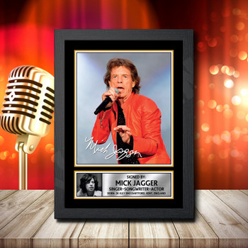 Mick Jagger 2 Fujistsu-Pc's CoNFLicted 2019-04-08 Signed Autographed Music Star Print
