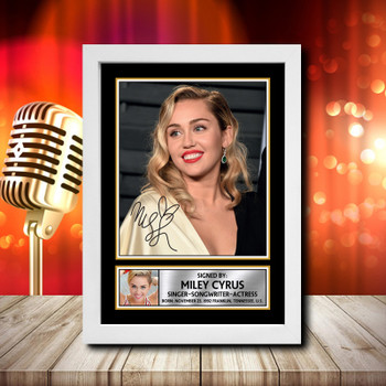 Miley Cyrus 2 Fujistsu-Pc's CoNFLicted 2019-04-08 Signed Autographed Music Star Print