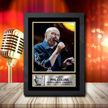 Phil Collins 2 Signed Autographed Music Star Print